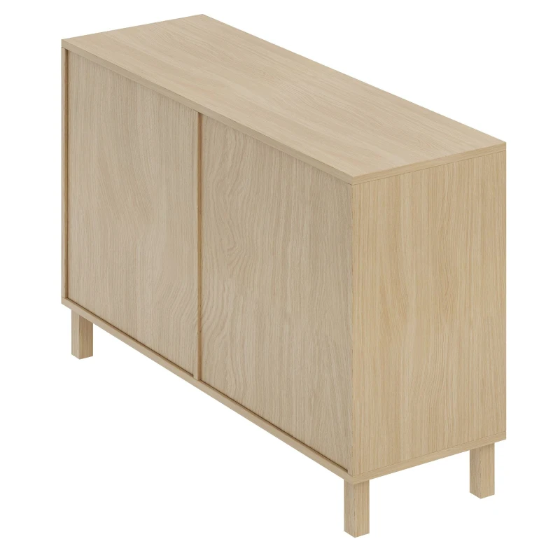 Credenza con sei cassetti in rattan, versatile armadio per la camera da letto con ampio spazio contenitivo, 120x40x75 cm, Colore naturale
