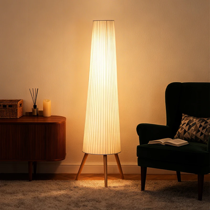 HOMCOM Three-Level Tripod Floor Lamp - White