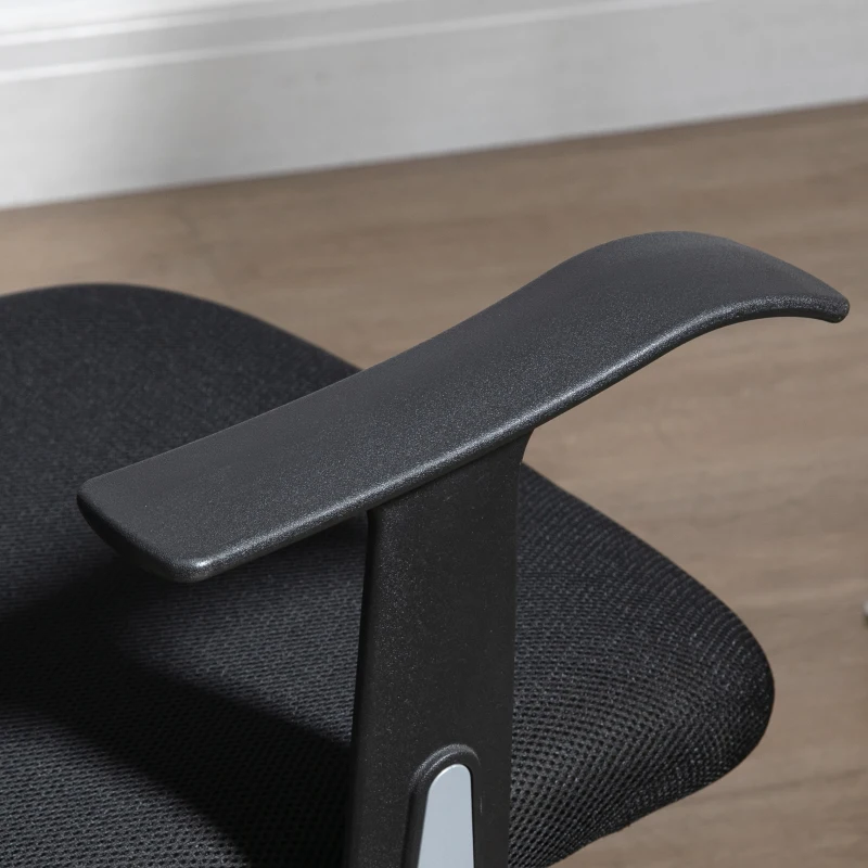 Scaun de Birou Ergonomic Vinsetto cu Șezut Reglabil și Tetieră, din Poliester și Oțel, 63x62x106-114 cm, Negru