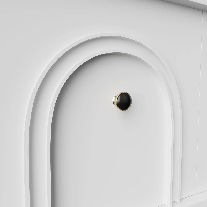 Mobile TV 4 ante, design elegante con frontale ad arco 3D, 160x38x55,5 cm, Bianco