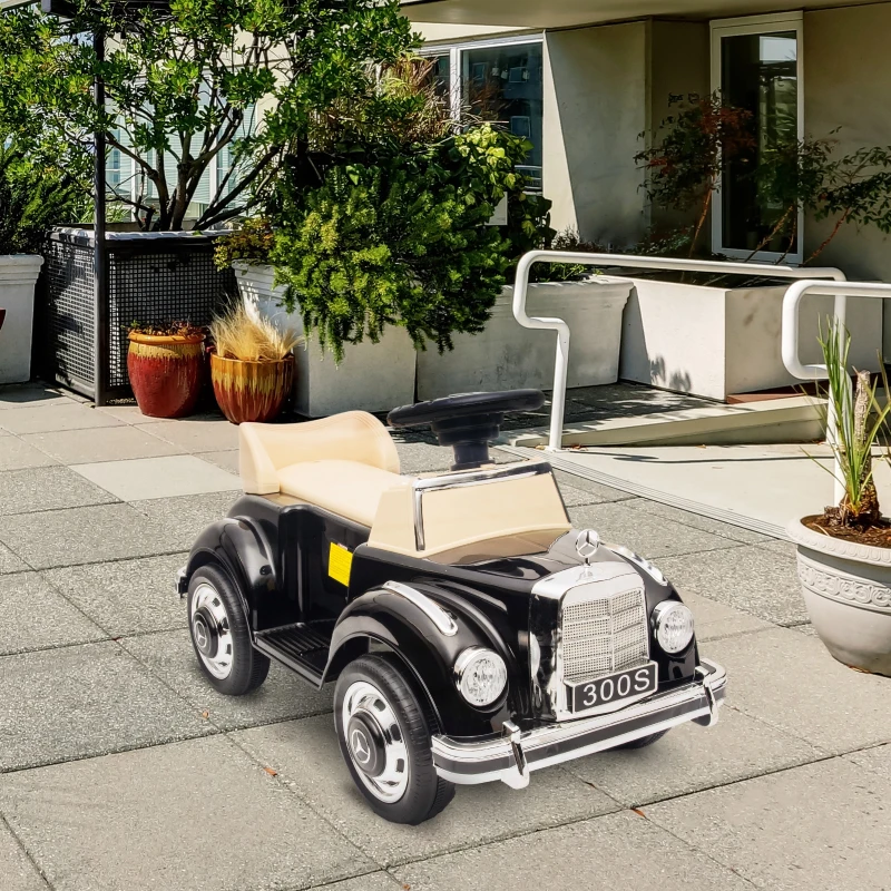 AIYAPLAY Porteur Enfants Voiture Licence Mercedes-Benz 300S 18-48 mois coffre rangement sous le siège noir