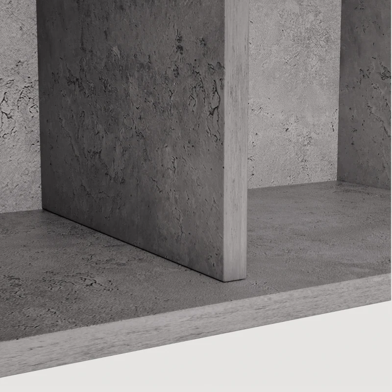 Mobile TV 4 ante, design elegante con frontale ad arco 3D, 160x38x55,5 cm, Grigio