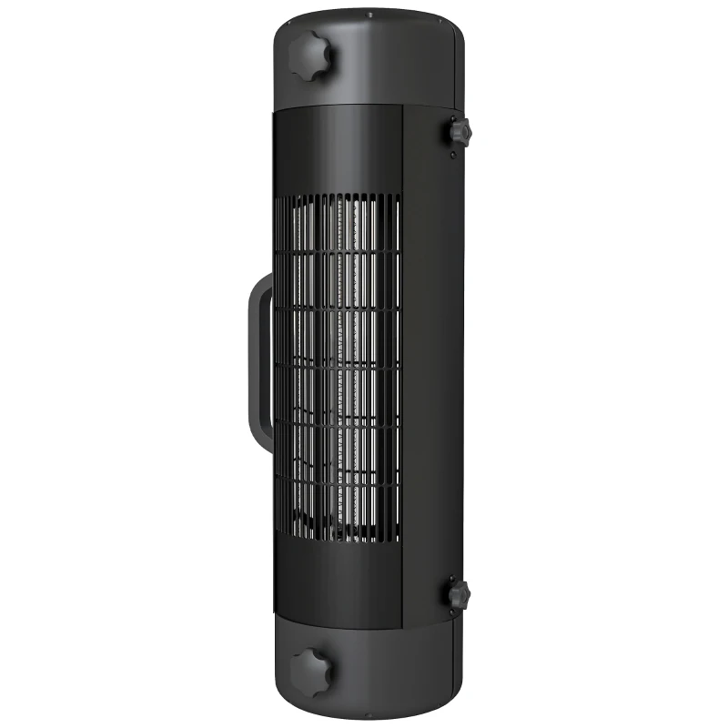 Outsunny Electric Umbrella Parasol Mounted Patio Heater for 25-70 mm Poles, 2000 W Outdoor Garden Heater with 2 Heat Setting, 6 ㎡ Coverage, Tip-Over Protection, Black