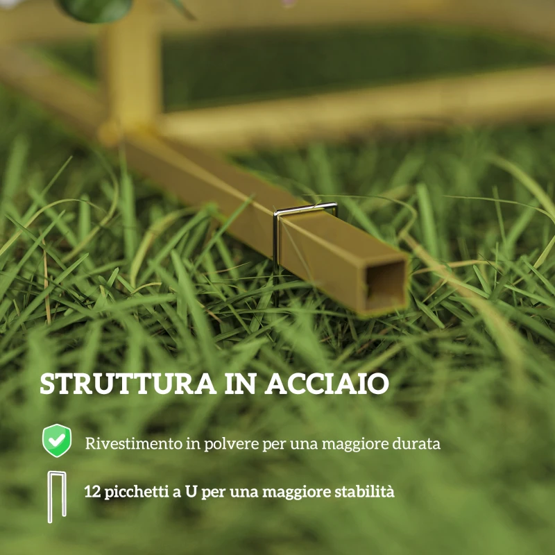 Outsunny Set di 3 Archi da Giardino da 1.8-2-2.2 m, Archetti Decorativi in Metallo, Colore Oro