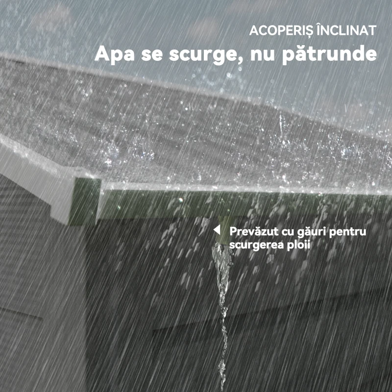 Outsunny Magazie de Gradina, Suport pentru Unelte din Otel cu Usi Glisante si Orificii de Aerisire, 196x236x208 cm, Maro