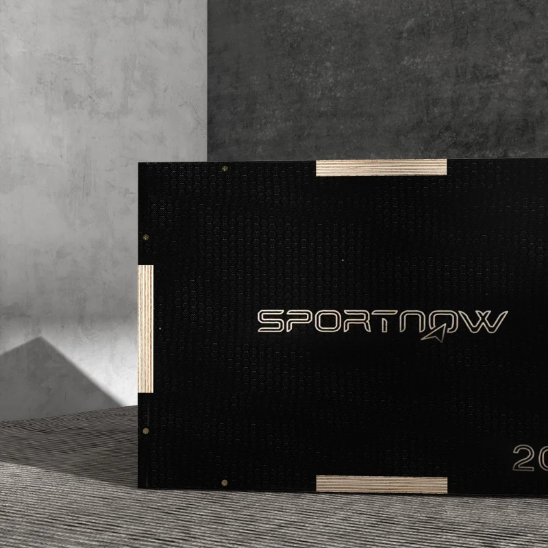 SPORTNOW Multi-Faceted Jump Box, Wooden Step Up Box, for Home, Gym, Exercise, 41/51/61cm - Black