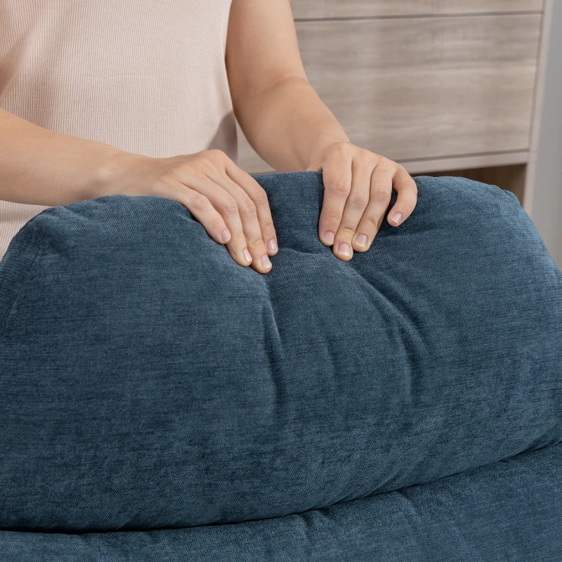 HOMCOM Relaxsessel mit Hocker Sessel Loungesessel mit Chenille-Stoff, Modern Fernsehsessel, 78 x 93 x 100 cm, Blau