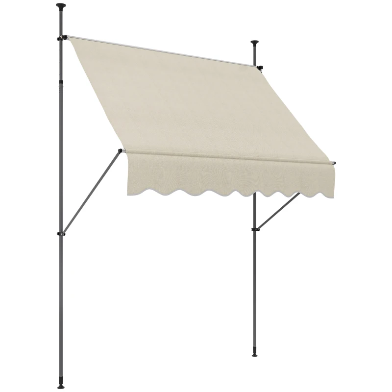 Outsunny Store banne autoportant manuel rétractable 2L x 1,2l x 2,1-3H m inclinaison réglable métal alu polyester sable