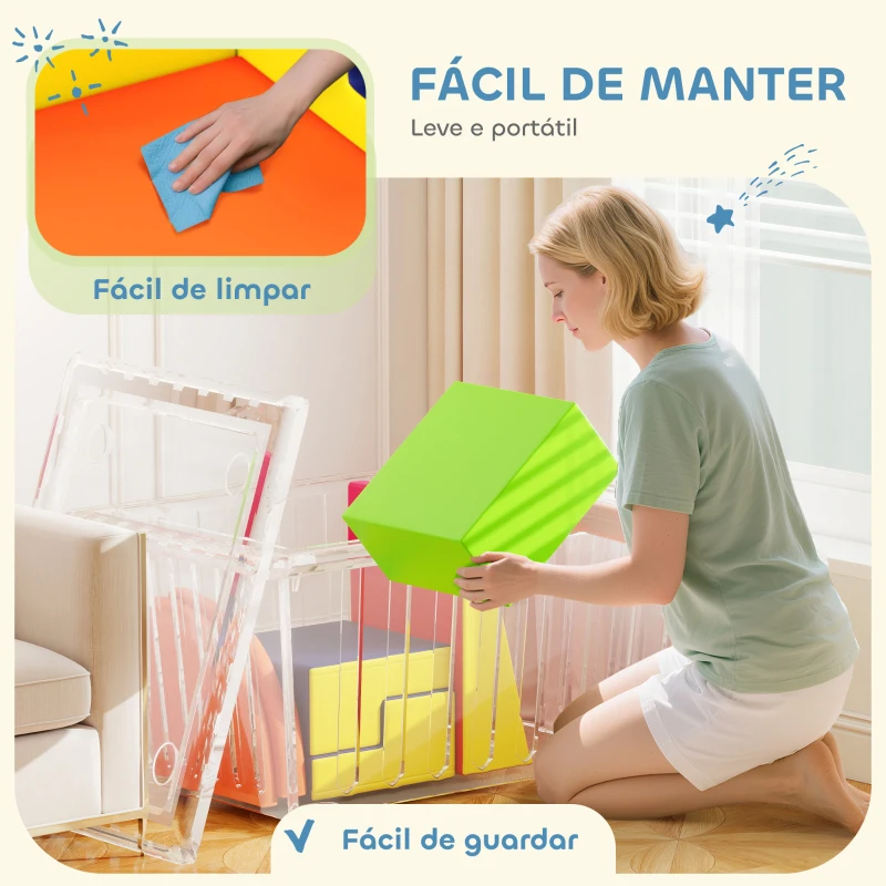 AIYAPLAY Conjunto de 6 Blocos de Espuma para Crianças com Base Antiderrapante para Escalar e Gatinhar Multicolor