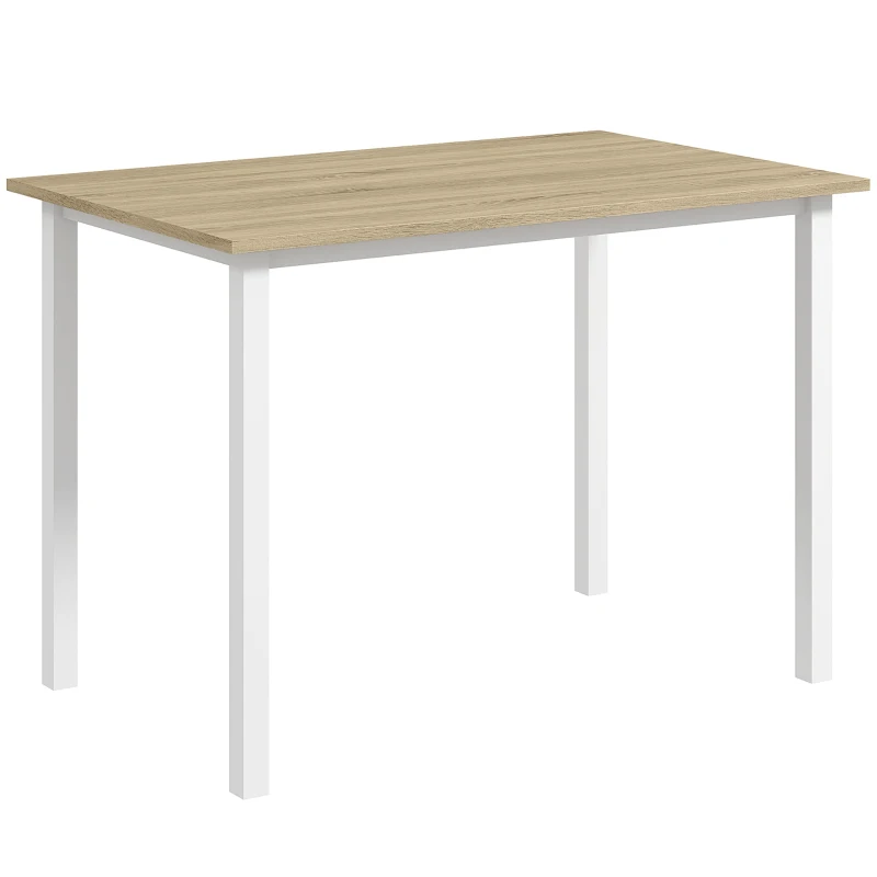 HOMCOM Mesa de Jantar Extensível para 4-6 Pessoas Mesa de Cozinha Moderna com Pés de Aço para Sala de Jantar 160x70x76 cm Madeira