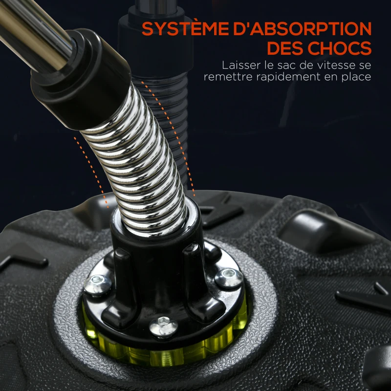 SPORTNOW Punching ball sur pied, sac de frappe sur pied base lesté 12 ventouses 48 x 48 x 147 -165 cm noir