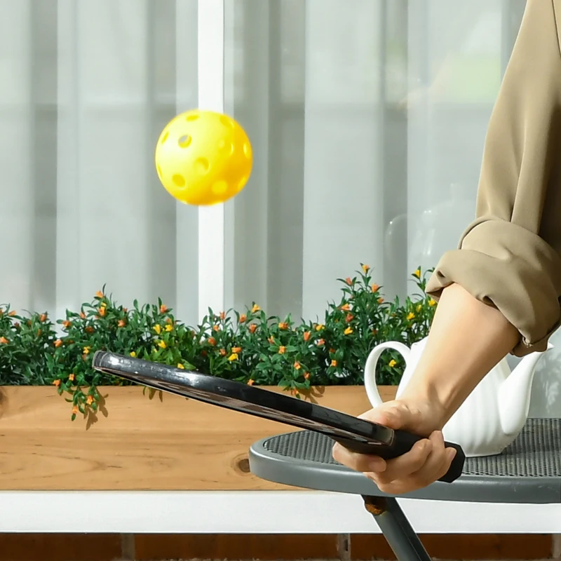 SPORTNOW Lot de 4 raquettes de pickleball ensemble de raquette de pickleball en bois de peuplier 4 balles et un sac bleu et noir