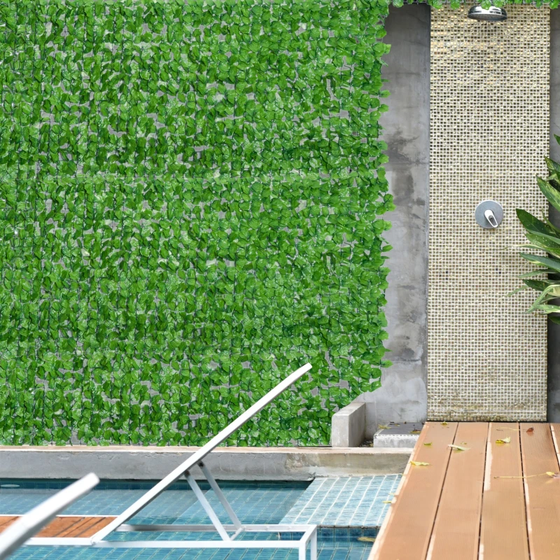 Outsunny 3 x 1m Artificial Leaf Wall - Green