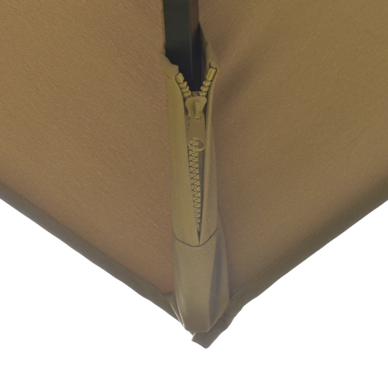 Outsunny Parasol déporté carré inclinable pivotant 360° manivelle piètement acier dim. 3L x 3l x 2,6H m beige