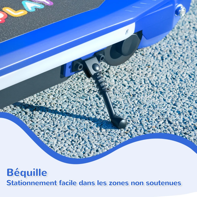 AIYAPLAY Trottinette électrique pour enfants 6-14 ans, vitesse maximale 10 km/h, lumières LED colorées, frein électrique, bleu(m-8)