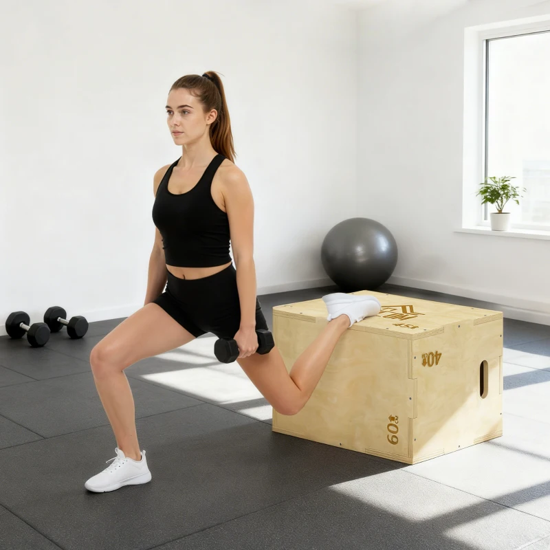 Box jump pliométrie 3 en 1 - Collaboration Aosom.fr x FFHandball - boîte à saut musculation fitness bois