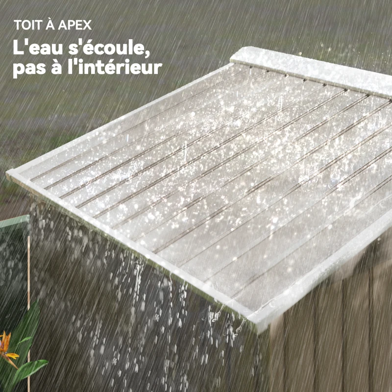 Outsunny Abri de jardin 2,77m² 213 x 130 x 185 cm kit de fondation incluse porte coulissante acier galvanisé marron clair