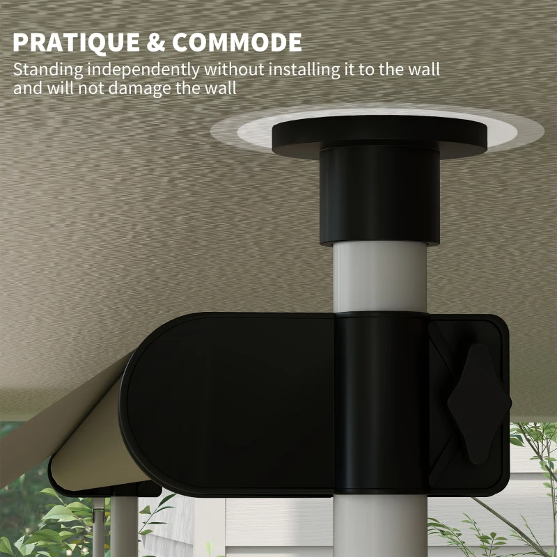 Outsunny Store banne Manuel rétractable 3L x 1,5l m Auvent Téléscopique sans Perçage Inclinaison et Hauteur réglable Installation Rapide métal alu Polyester Anti-UV beige