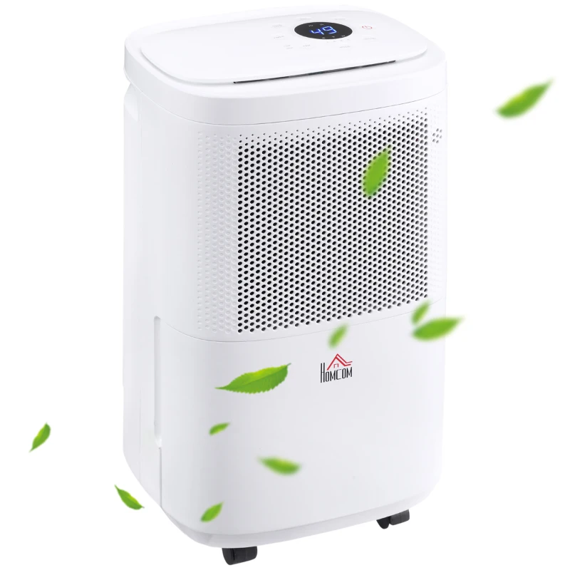 HOMCOM 10L/Day 2200ML Portable Quiet Dehumidifier with WiFi Smart App Control, Electric Moisture Air Dehumidifier for Home Laundry Basement