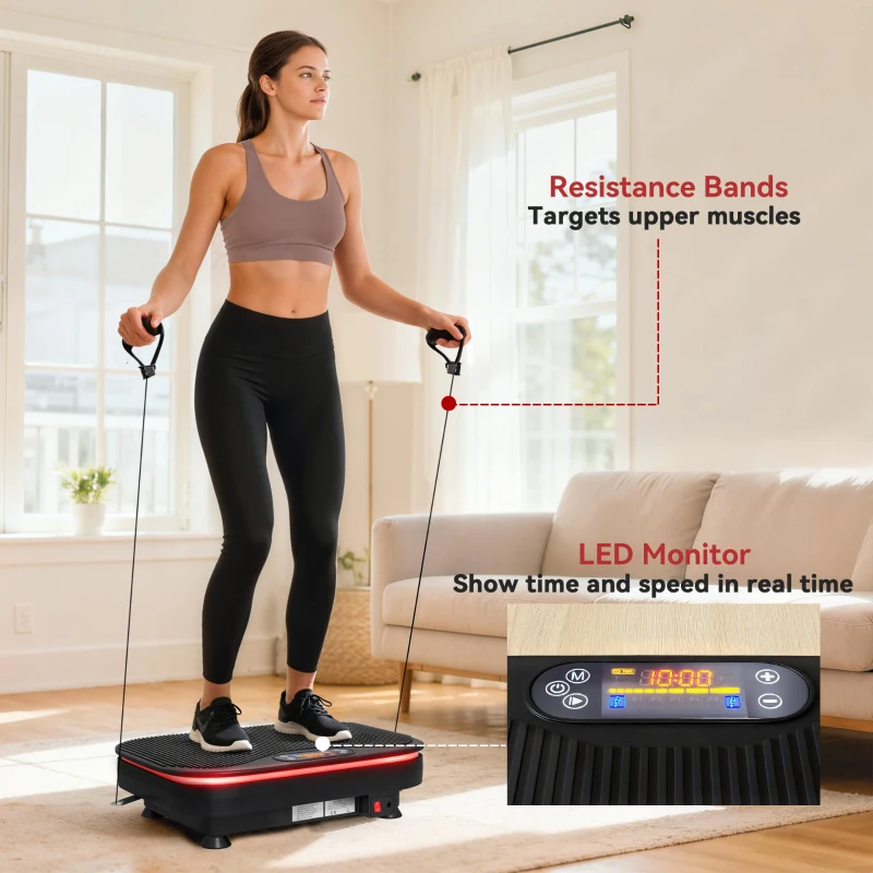 SPORTNOW Vibration Plate Exercise Machine with Cool Lights, 99 Speed Levels