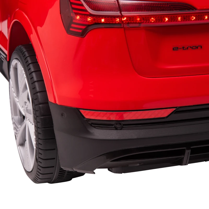 HOMCOM Elektrische elektrische kinderauto, tot 5 km/u, met veiligheidsgordel, afstandsbediening, koplampen, muziekfunctie, rood