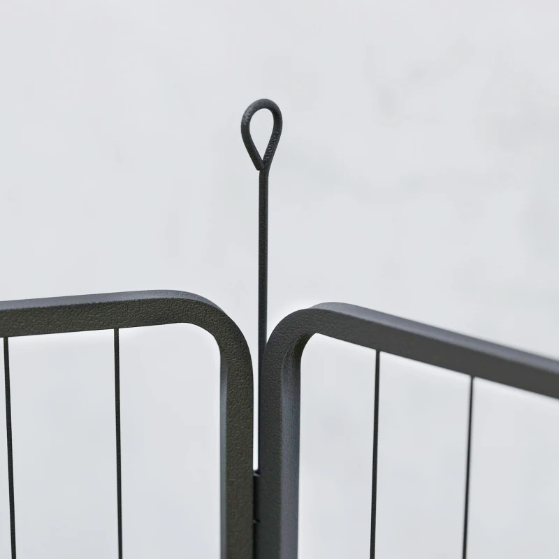 PawHut Parc pour chiens 6 panneaux, hauteur 100 cm, avec porte, pour intérieur et extérieur, noir