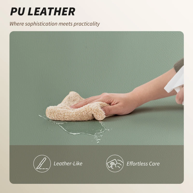 HOMCOM Sedia da Scrivania con Poggiapiedi Schienale Reclinabile Alto Imbottitura Spessa Rivestita in Pelle Sintetica Ruote Verde