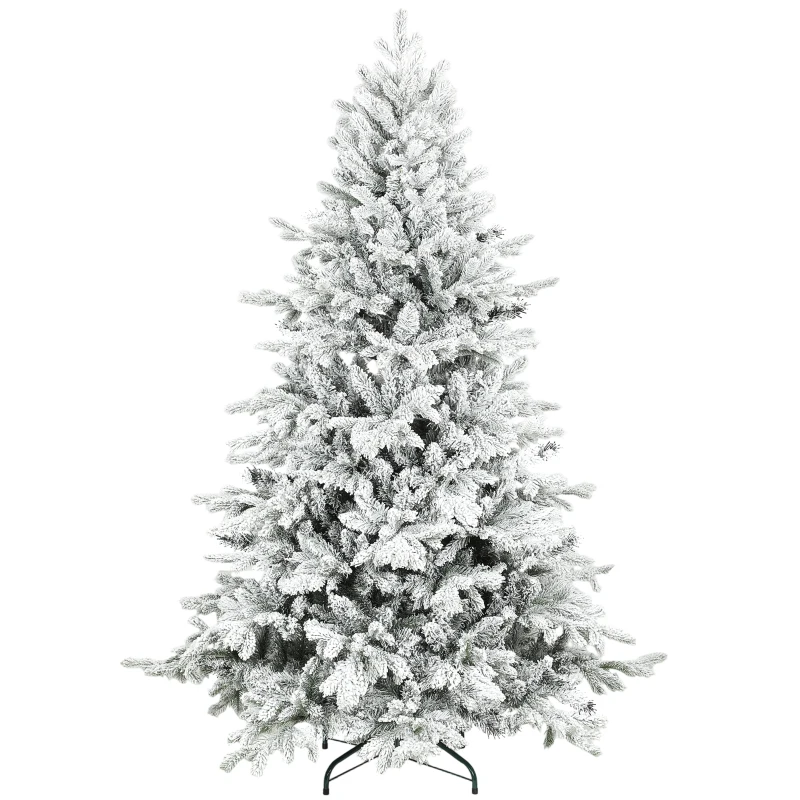 HOMCOM 6ft Snow Flocked Artificial Christmas Tree