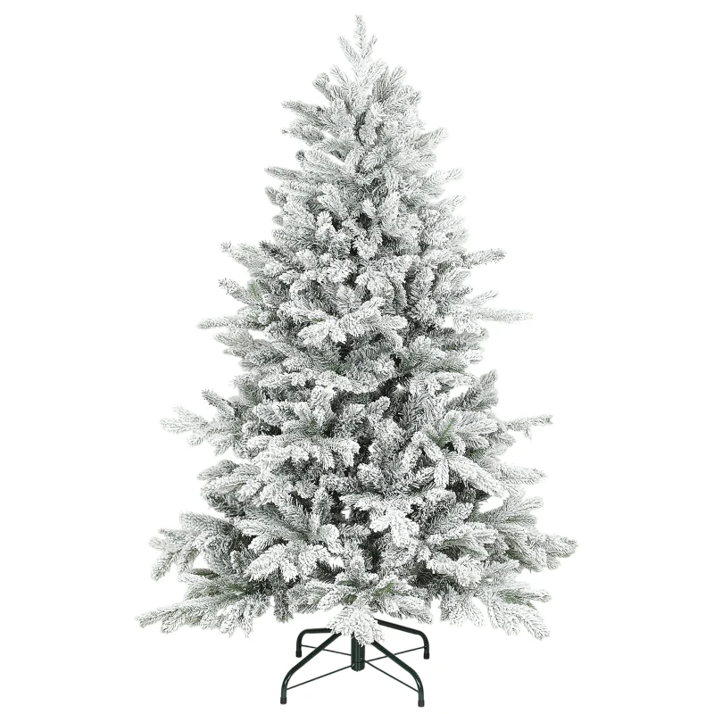 HOMCOM 5ft Snow Flocked Artificial Christmas Tree