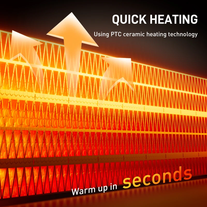 HOMCOM 2000W Ceramic Electric Heater with Fan, Timer, Oscillation - White