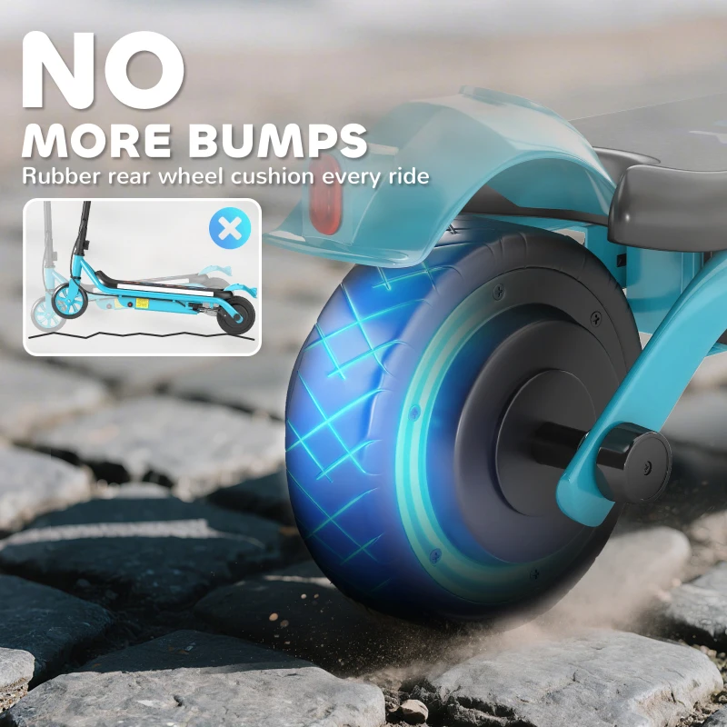 AIYAPLAY Electric Scooter for Kids Aged 6-14 Years, with Colourful Lights, Blue