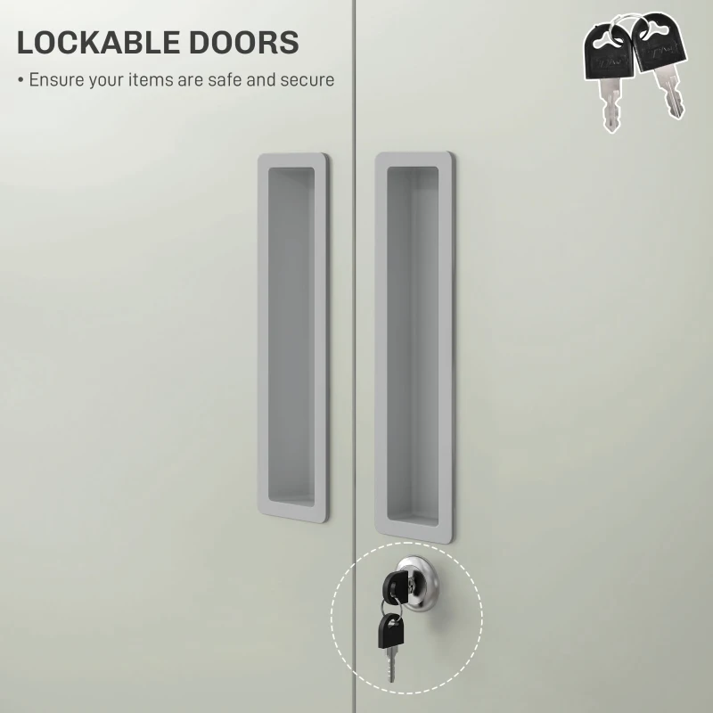 Homcom Dulap Birou Metalic 80×40×180 cm – 5 Niveluri cu Rafturi Reglabile