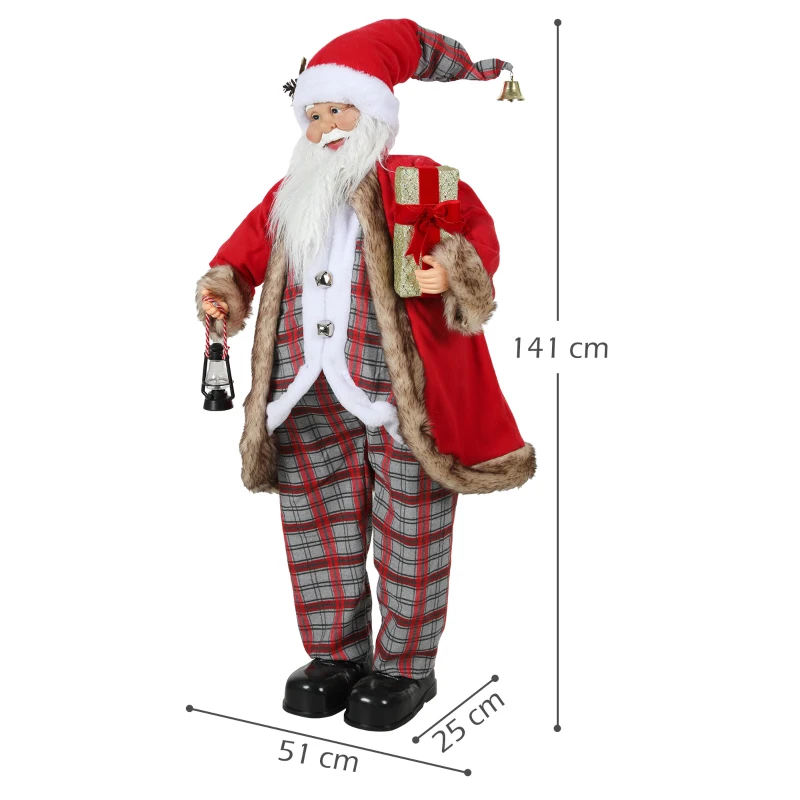 HOMCOM Animated Santa Claus, 141cm Tall Christmas Decoration with Sound Activated and Festive Music for Party