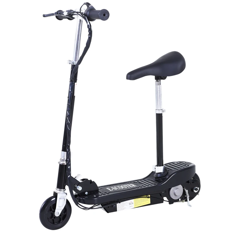 HOMCOM Outdoor Ride On Powered Scooter Sporting Toy 120W Motor Bike 2 x 12V Battery - Black