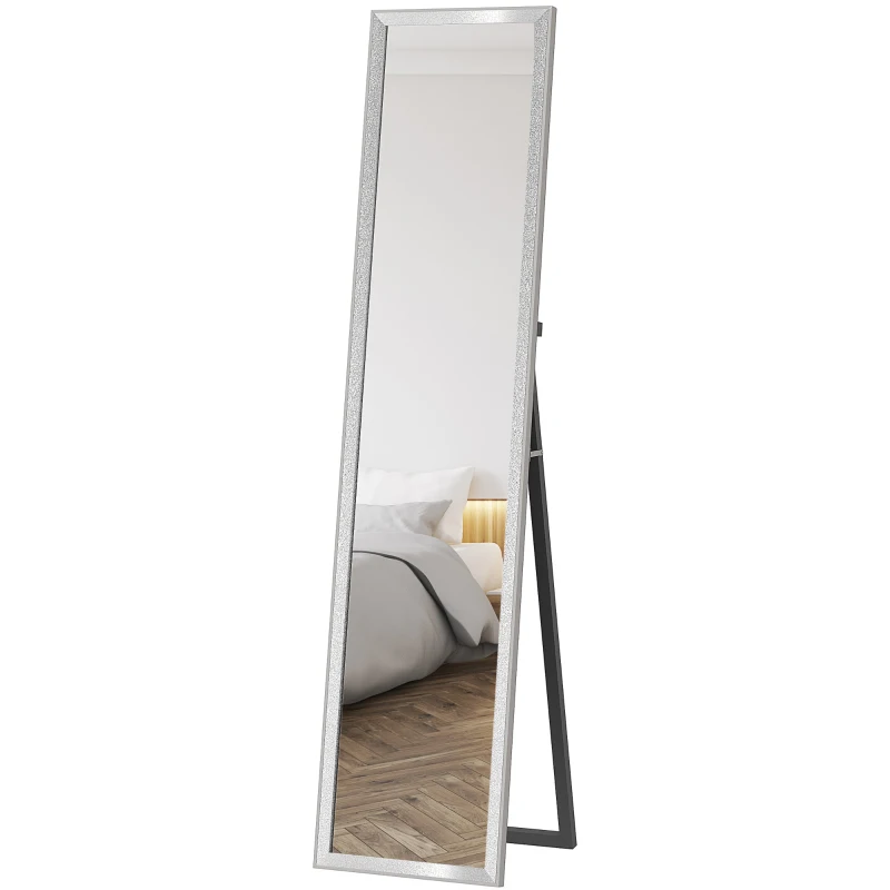 HOMCOM Glitter Frame Full-Length Mirror - Silver