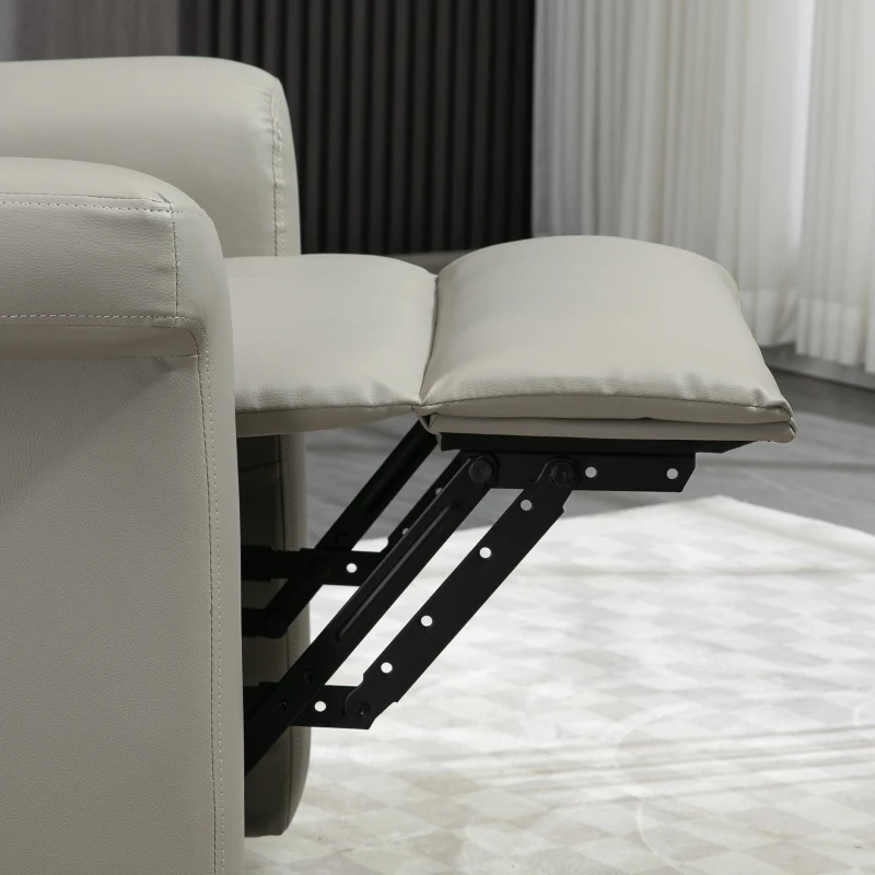 HOMCOM Power Lift Chair Armchair for the Elderly, PU Leather Recliner Chair with Extended Footrest, Remote Control and Side Pocket, Grey