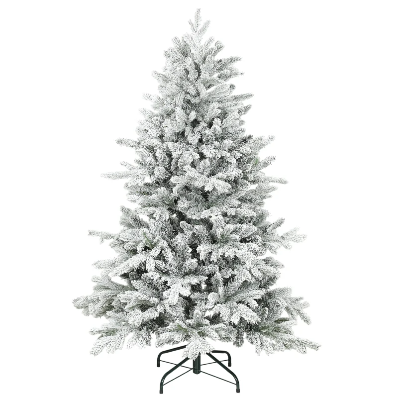 HOMCOM 5ft Snow Flocked Artificial Christmas Tree