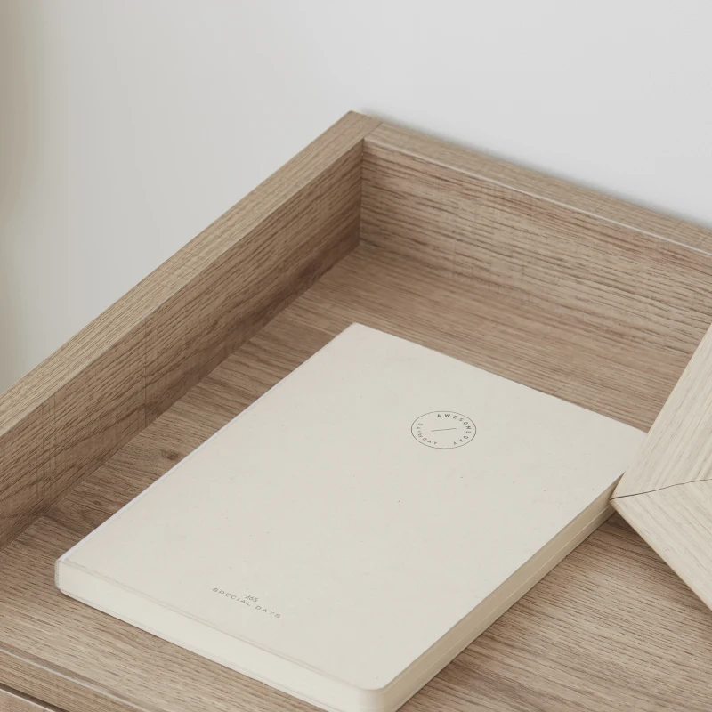 HOMCOM Set de 2 Mesitas de Noche de Pared Mesillas Flotantes con 1 Cajón para Dormitorio Habitación 40x30x19,5 cm Natural