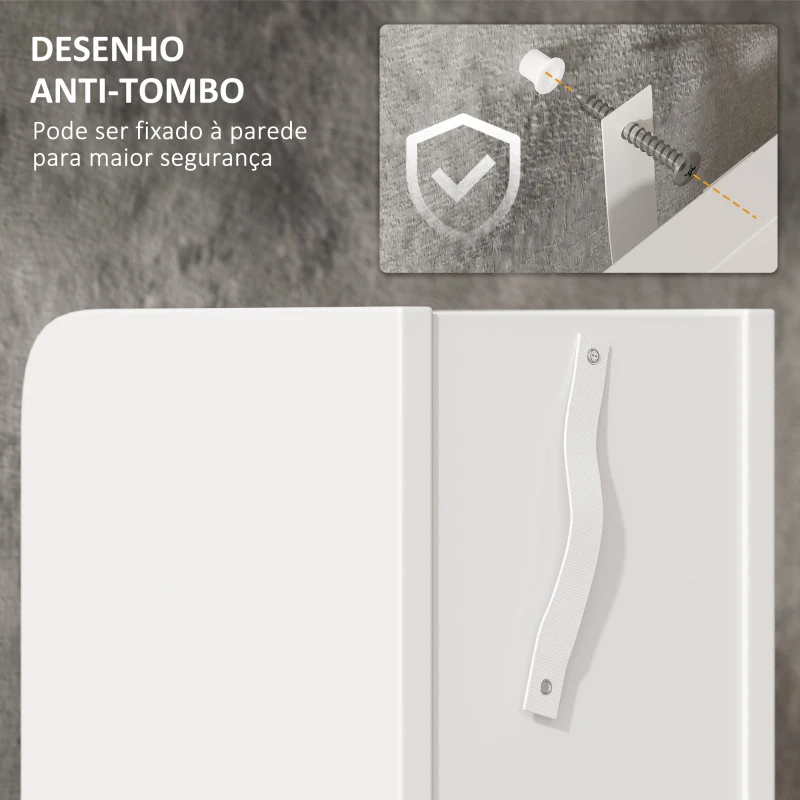 kleankin Coluna Casa de Banho com 3 Portas e 3 Prateleiras Abertas Coluna Auxiliar  Estilo Moderno 15x17x120cm Branco