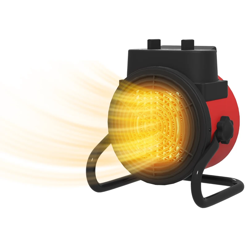 HOMCOM 2000W Portable Ceramic Electric Heater with Fan - Red