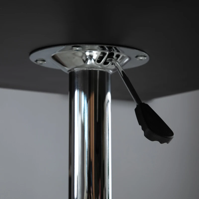 HOMCOM Tavolo Quadrato Regolabile in Altezza, Metallo e MDF, Tavolino da Bar, Cucina, Soggiorno, Nero, 60x60x69-91cm