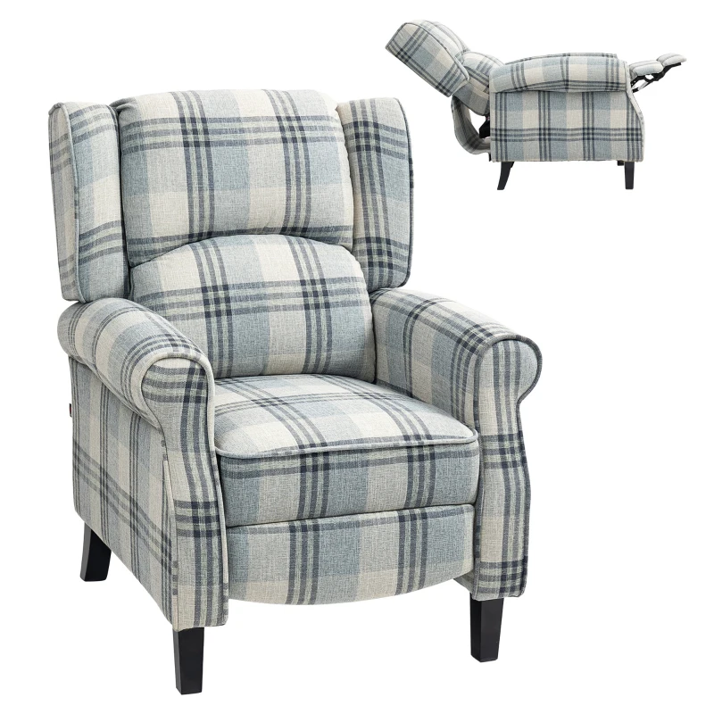 HOMCOM 160° Reclining Armchair, with Footrest - Grey