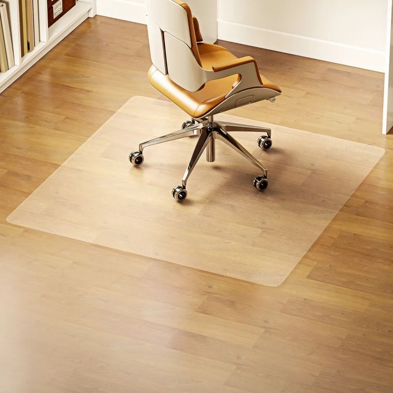 HOMCOM Tapis de chaise de bureau rectangulaire, antidérapants en plastique transparent 120x120cm