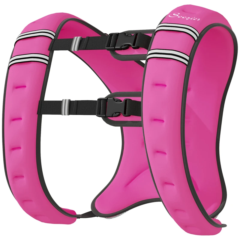 HOMCOM Chaleco lastrado 8kg Transpirable con Bolsillo Portaobjetos y Tirantes, en tejido Oxford, 40x35 cm, Rosa