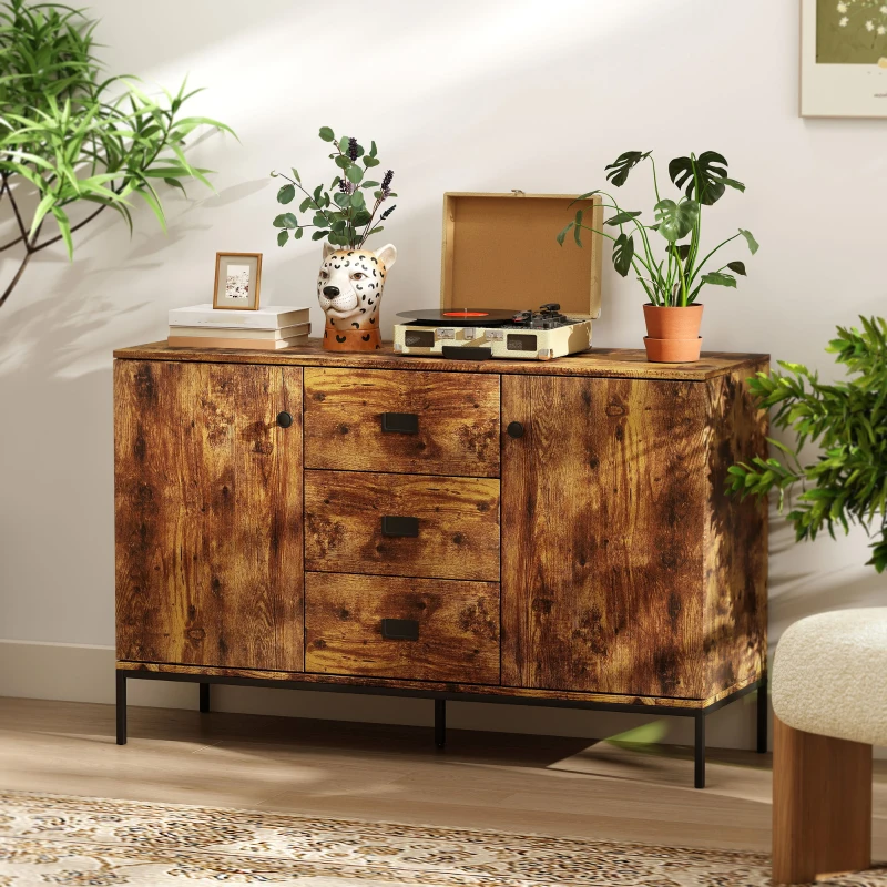 HOMCOM Modern Rustic Brown Sideboard