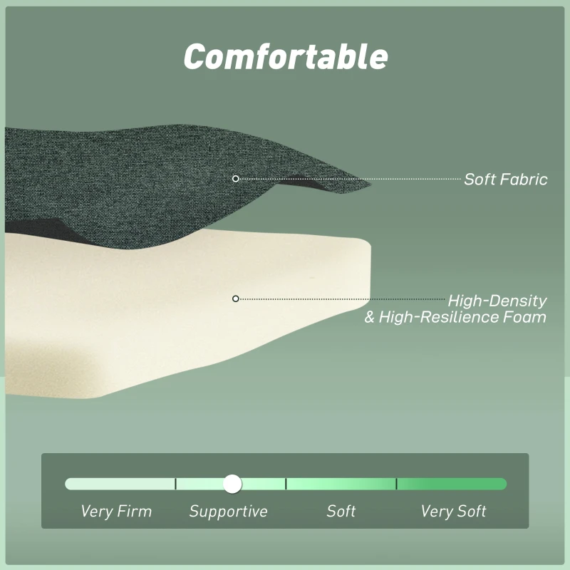 HOMCOM 3-in-1 slaapfauteuil met bedfunctie, ligfauteuil, verstelbare rugleuning, beukenhouten poten, kussen, Donkergroen
