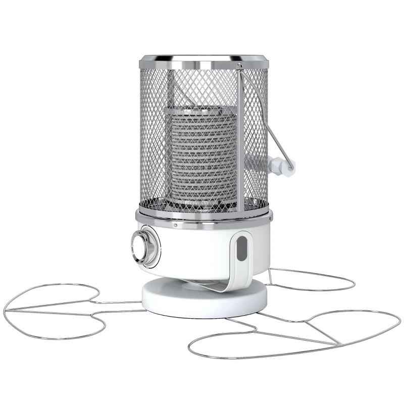 Outsunny 2000W Patio Electric Heater with 10-20㎡ Coverage, Separation Coil, Freestanding Outdoor Infrared Heater with Tip-Over Protection, Overheat Protection, Handle for Indoor and Outdoor Use, White