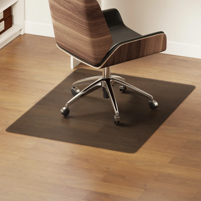 HOMCOM Tapis de chaise de bureau rectangulaire, antidérapants en plastique noir 120x90cm