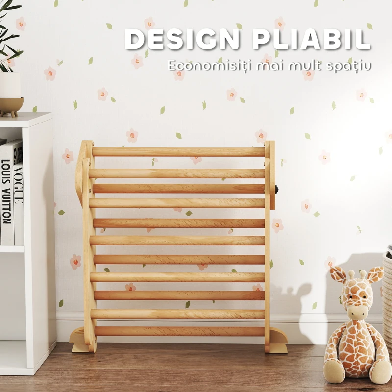 AIYAPLAY Joc pentru Copii 5 în 1 cu Triunghi, Tobogan Neted și Arc, din Lemn de Plop și Pin, 188x70x59 cm