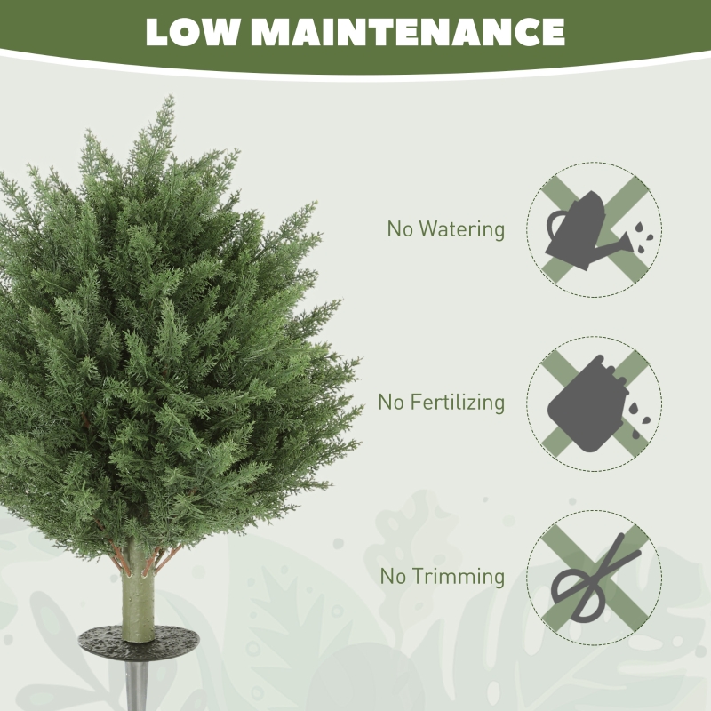 HOMCOM 2-delige set kunstplanten, UV-bestendige cipres kunstplant met 387 bladeren en grondspies, Ø40 x 60H cm, Groen